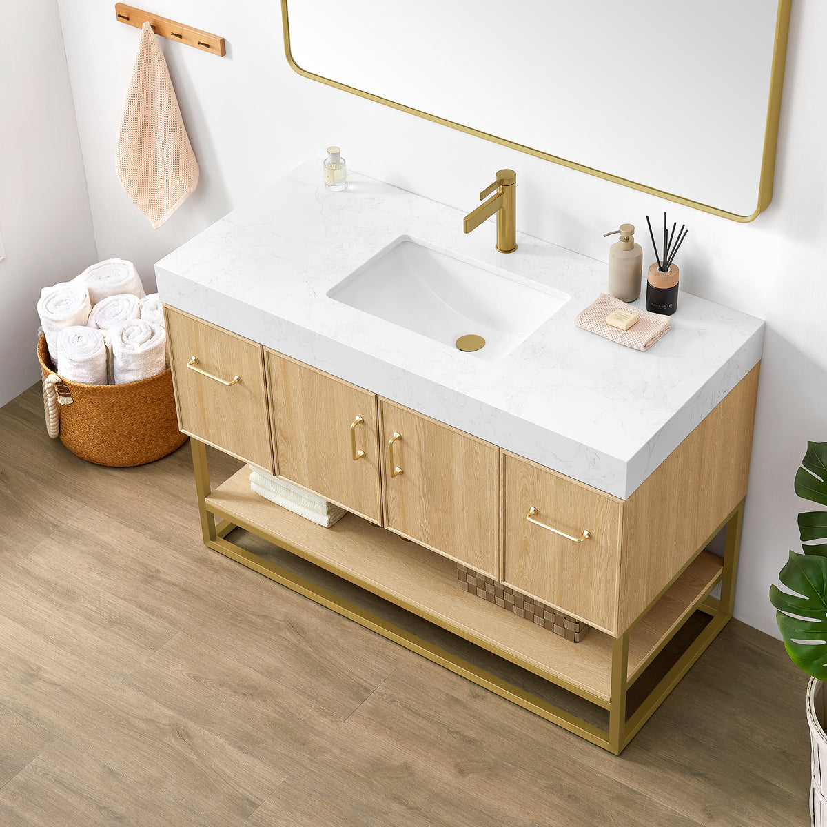 Vittoria 48" Single Bath Vanity in Dark Oak