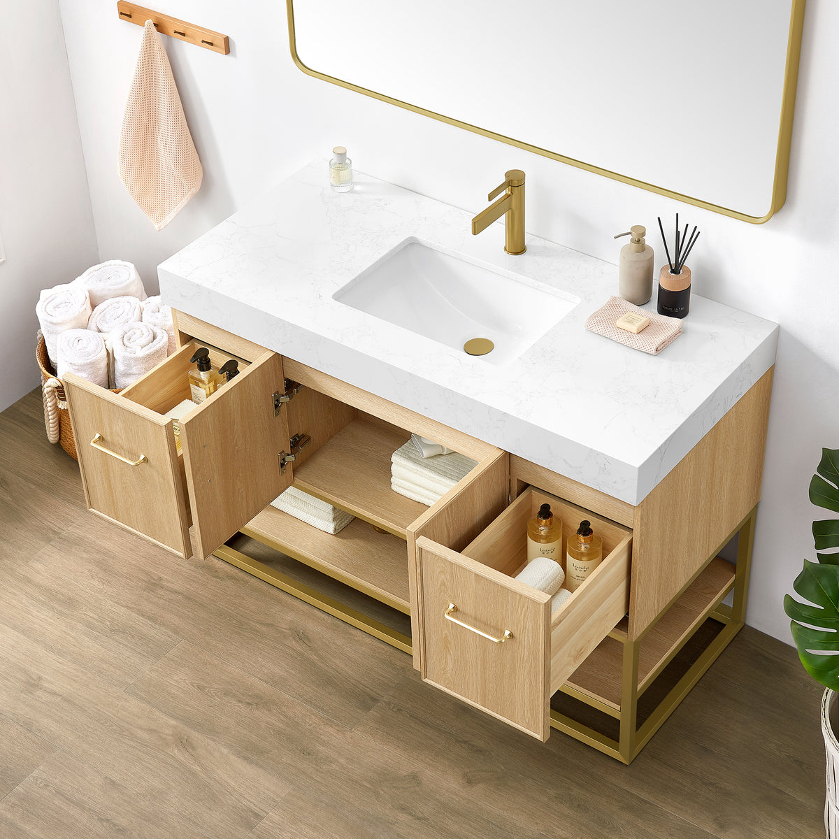 Vittoria 48" Single Bath Vanity in Dark Oak