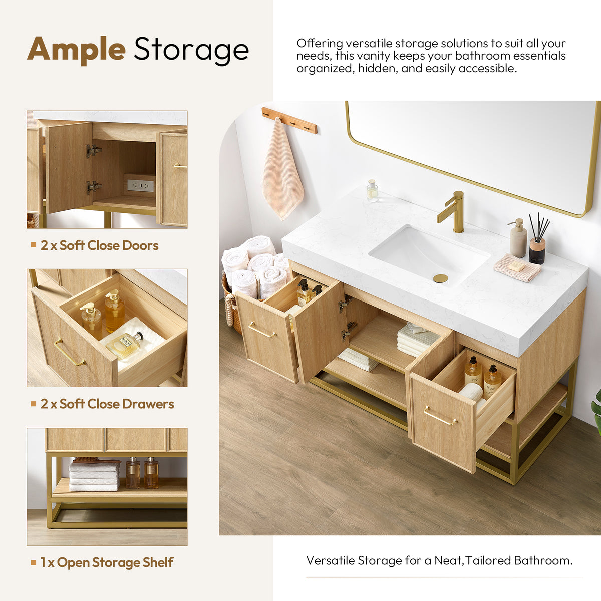 Vittoria 48" Single Bath Vanity in Dark Oak