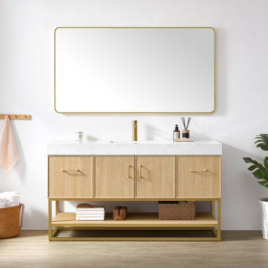 Vittoria 60" Single Bath Vanity in Dark Oak