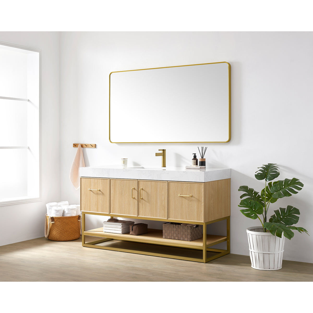 Vittoria 60" Single Bath Vanity in Dark Oak