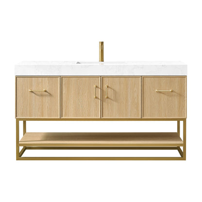 Vittoria 60" Single Bath Vanity in Dark Oak
