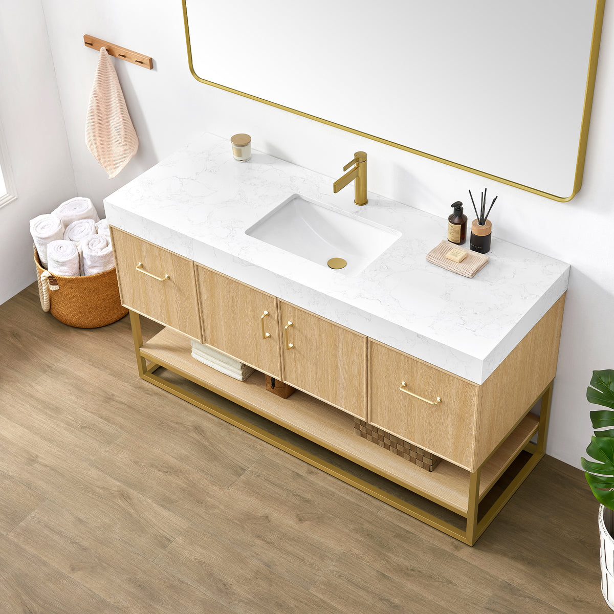 Vittoria 60" Single Bath Vanity in Dark Oak