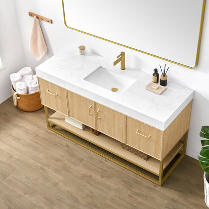 Vittoria 60" Single Bath Vanity in Dark Oak