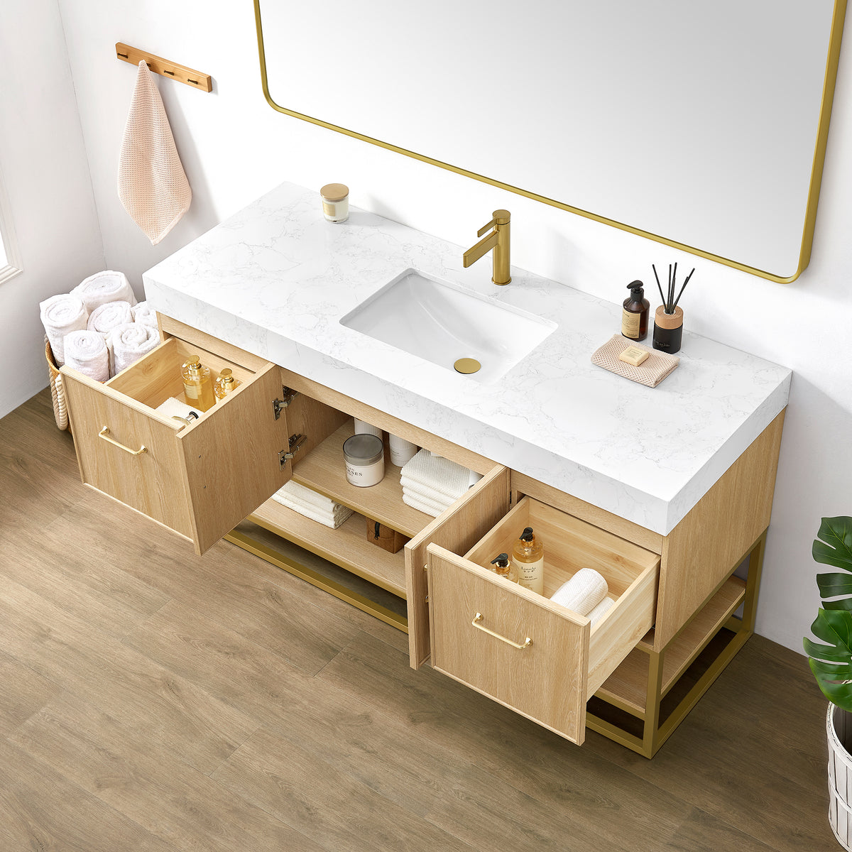 Vittoria 60" Single Bath Vanity in Dark Oak