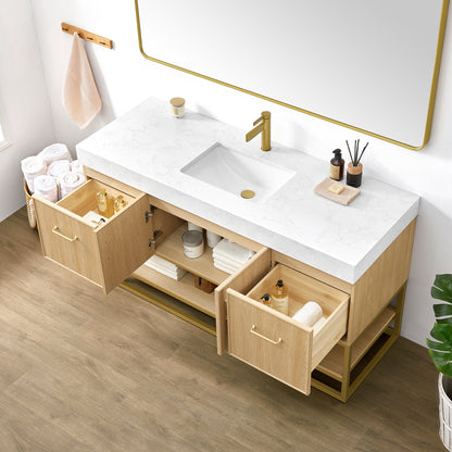 Vittoria 60" Single Bath Vanity in Dark Oak