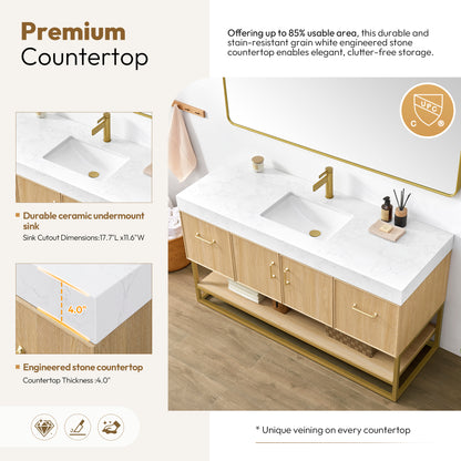 Vittoria 60" Single Bath Vanity in Dark Oak
