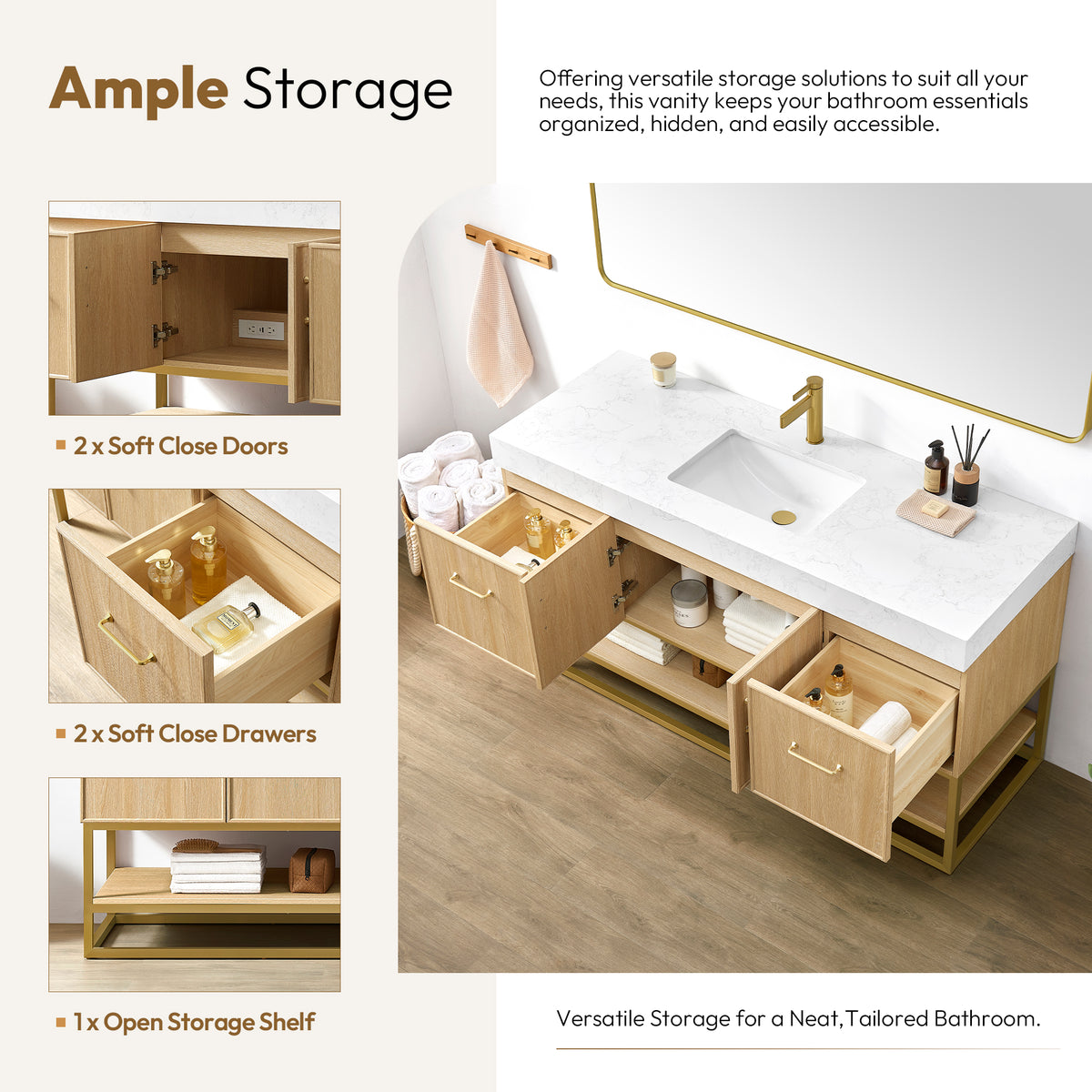 Vittoria 60" Single Bath Vanity in Dark Oak