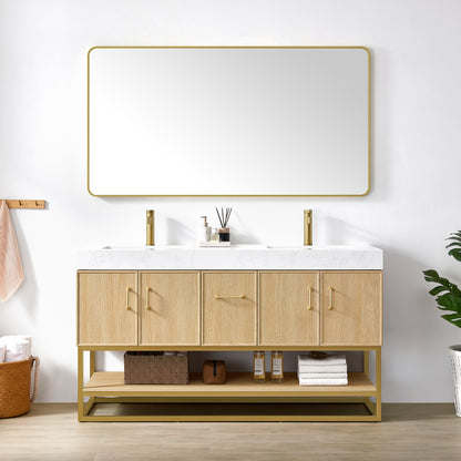 Vittoria 60M" Double Bath Vanity in Dark Oak