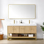 Vittoria 60M" Double Bath Vanity in Dark Oak