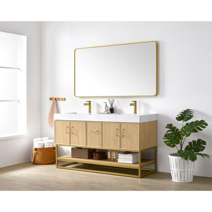 Vittoria 60M" Double Bath Vanity in Dark Oak