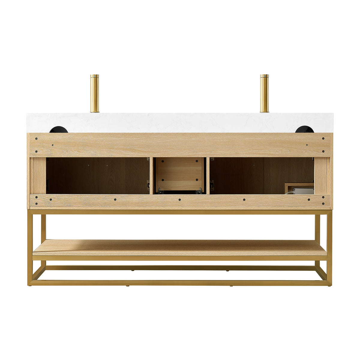 Vittoria 60M" Double Bath Vanity in Dark Oak
