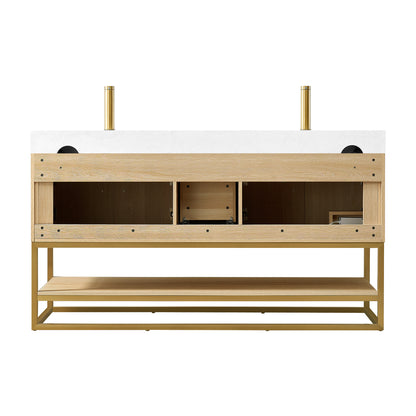 Vittoria 60M" Double Bath Vanity in Dark Oak