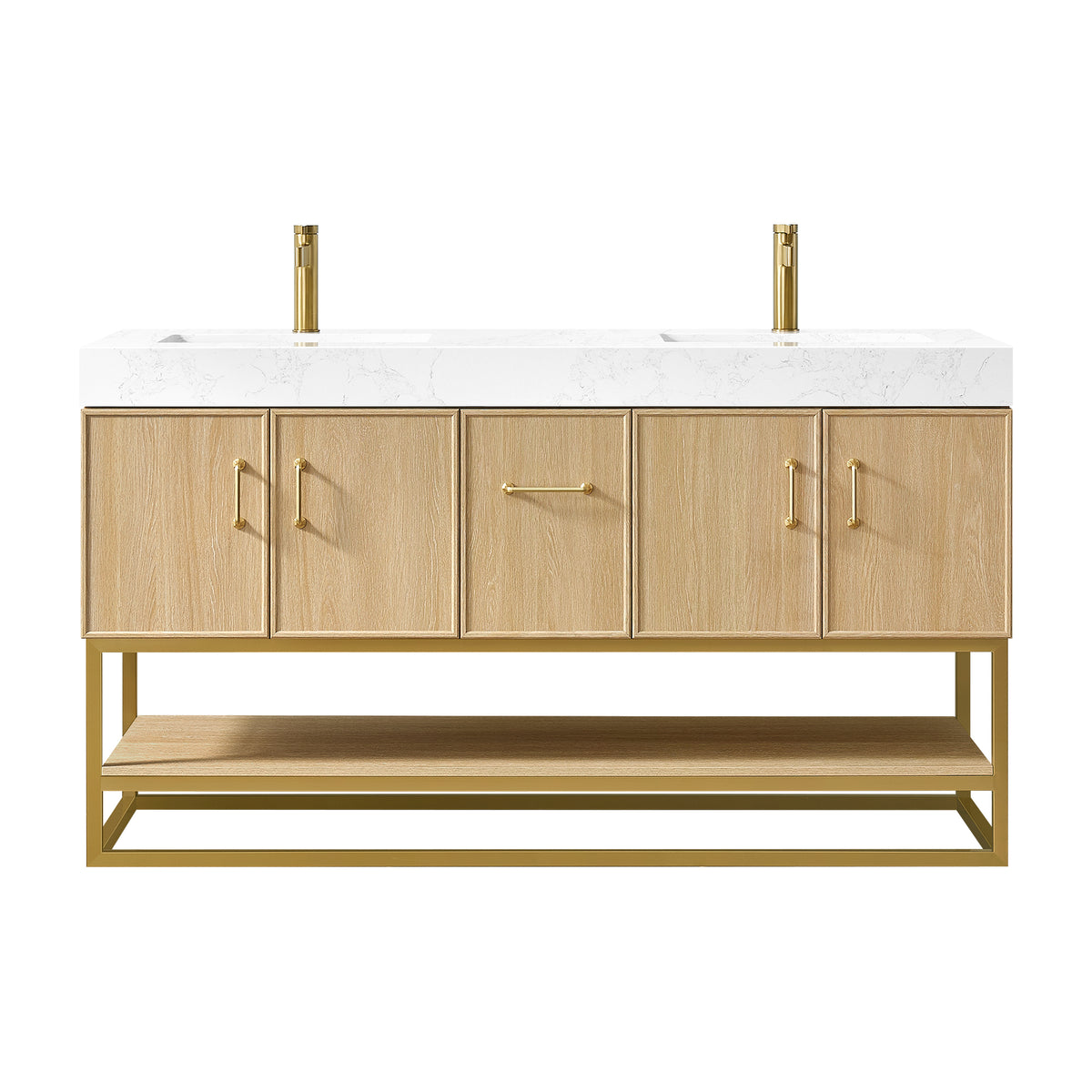 Vittoria 60M" Double Bath Vanity in Dark Oak