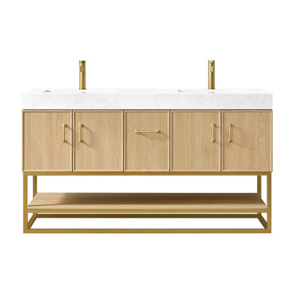 Vittoria 60M" Double Bath Vanity in Dark Oak