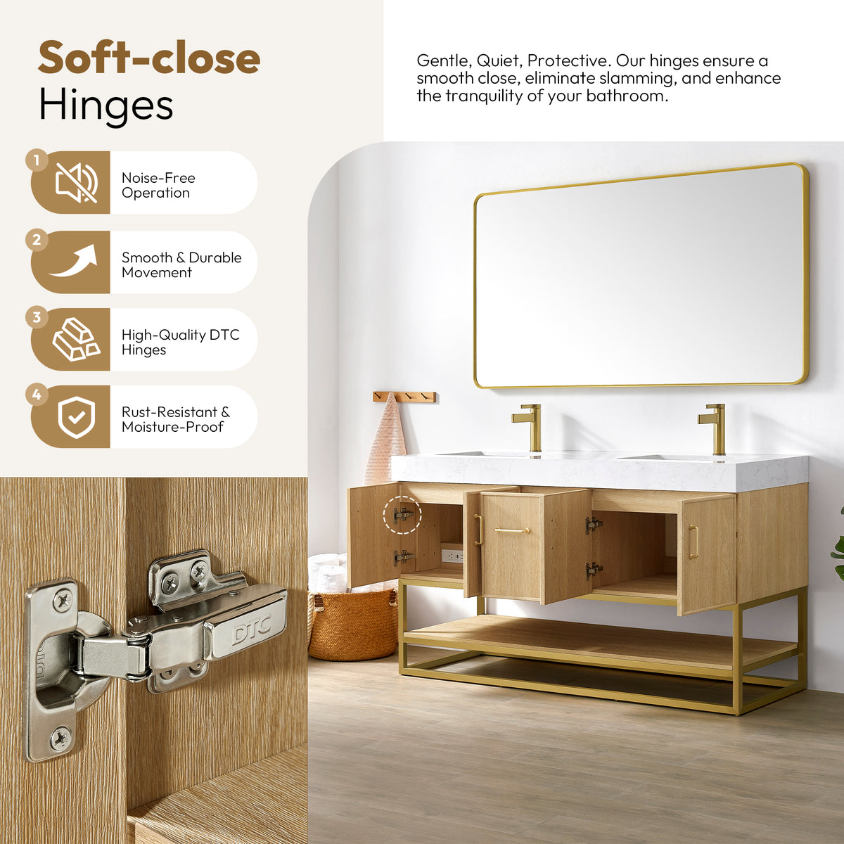 Vittoria 60M" Double Bath Vanity in Dark Oak