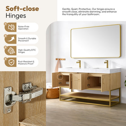 Vittoria 60M" Double Bath Vanity in Dark Oak