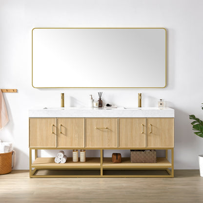 Vittoria 72" Double Bath Vanity in Dark Oak