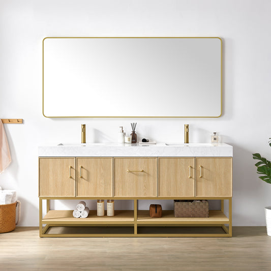 Vittoria 72" Double Bath Vanity in Dark Oak