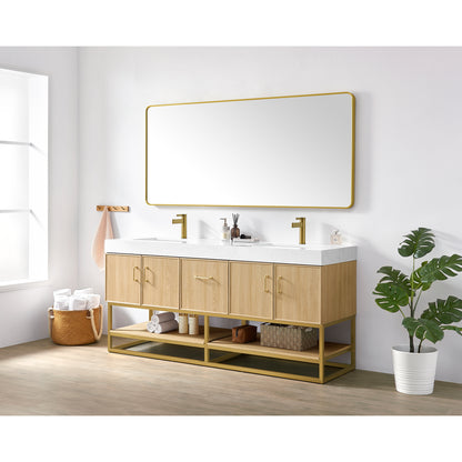 Vittoria 72" Double Bath Vanity in Dark Oak