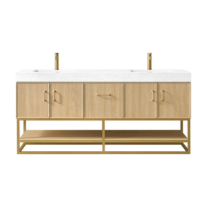 Vittoria 72" Double Bath Vanity in Dark Oak