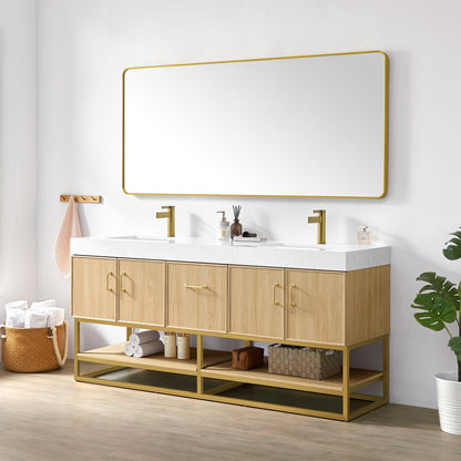 Vittoria 72" Double Bath Vanity in Dark Oak
