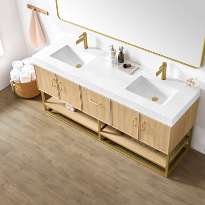 Vittoria 72" Double Bath Vanity in Dark Oak