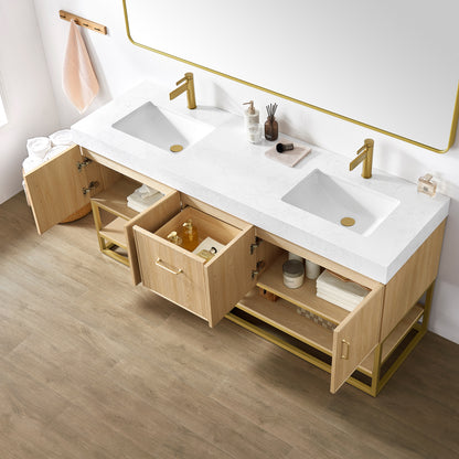 Vittoria 72" Double Bath Vanity in Dark Oak