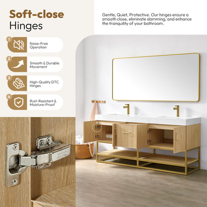 Vittoria 72" Double Bath Vanity in Dark Oak