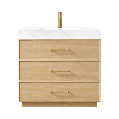 Turin 36" Single Sink Bath Vanity in Dark Oak