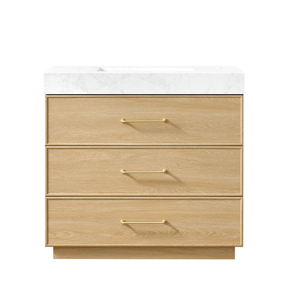 Turin 36" Single Sink Bath Vanity in Dark Oak