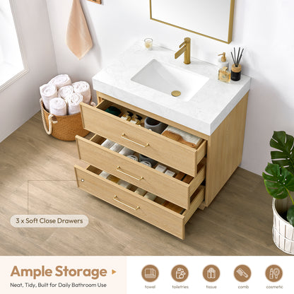 Turin 36" Single Sink Bath Vanity in Dark Oak