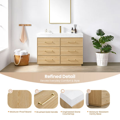 Turin 48" Single Sink Bath Vanity in Dark Oak