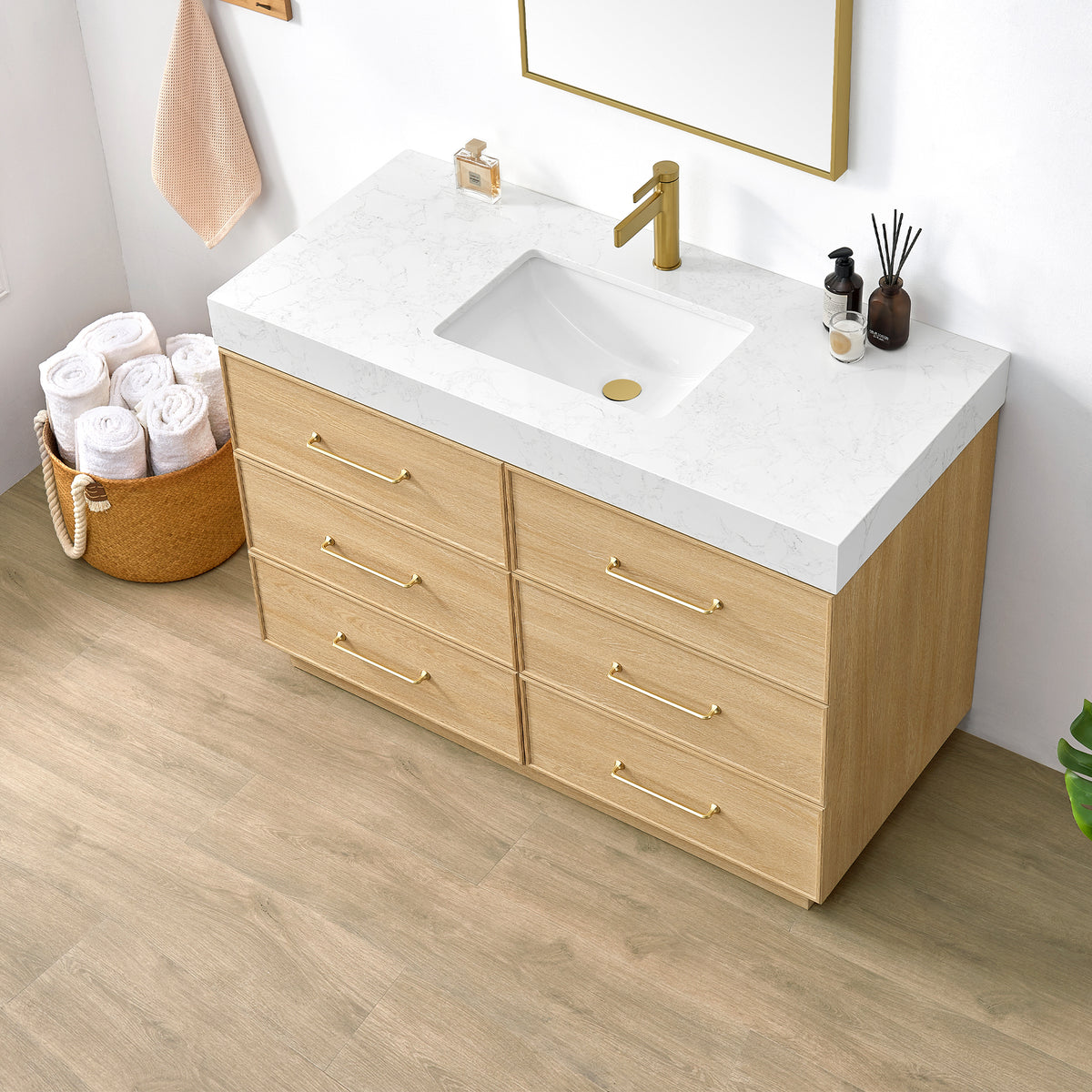 Turin 48" Single Sink Bath Vanity in Dark Oak