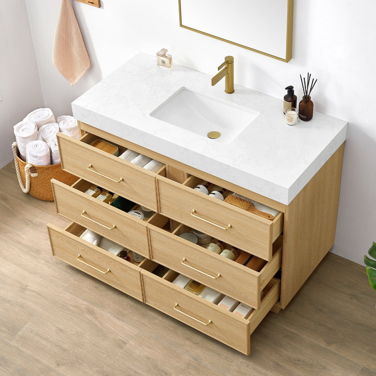Turin 48" Single Sink Bath Vanity in Dark Oak