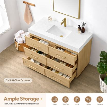 Turin 48" Single Sink Bath Vanity in Dark Oak