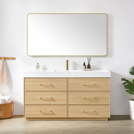 Turin 60" Single Sink Bath Vanity in Dark Oak