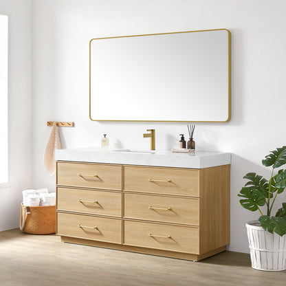 Turin 60" Single Sink Bath Vanity in Dark Oak