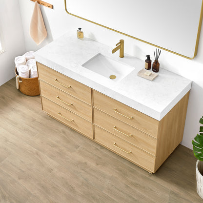Turin 60" Single Sink Bath Vanity in Dark Oak