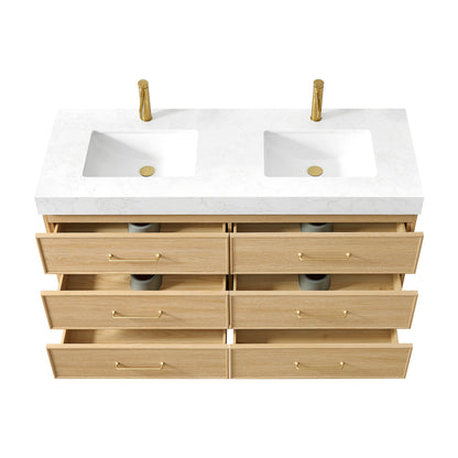 Turin 60M" Double Sink Bath Vanity in Dark Oak
