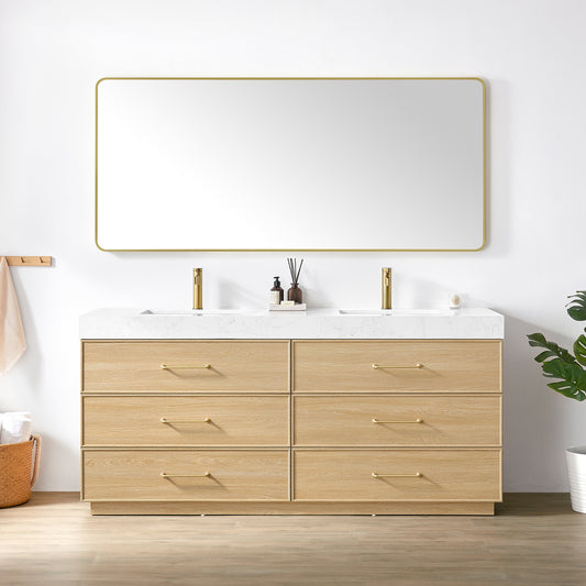 Turin 72" Double Sink Bath Vanity in Dark Oak