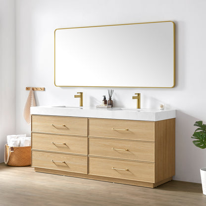 Turin 72" Double Sink Bath Vanity in Dark Oak
