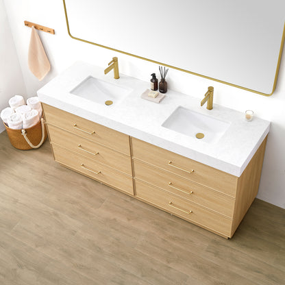 Turin 72" Double Sink Bath Vanity in Dark Oak