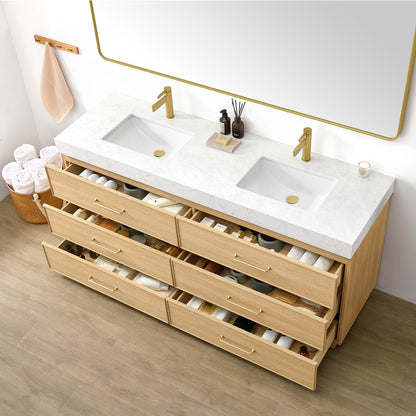 Turin 72" Double Sink Bath Vanity in Dark Oak