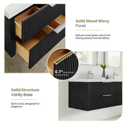 Barcelona 30" Floating Single Bath Vanity in Oak Weathered Black