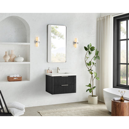 Barcelona 30" Floating Single Bath Vanity in Oak Weathered Black