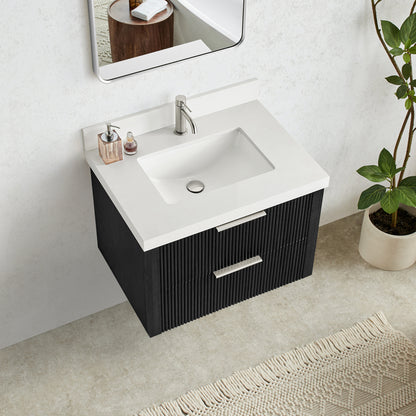 Barcelona 30" Floating Single Bath Vanity in Oak Weathered Black