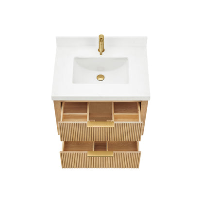 Barcelona 30" Floating Single Bath Vanity in Washed Ash Grey
