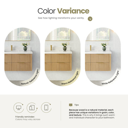 Barcelona 30" Floating Single Bath Vanity in Washed Ash Grey