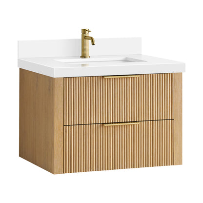 Barcelona 30" Floating Single Bath Vanity in Washed Ash Grey